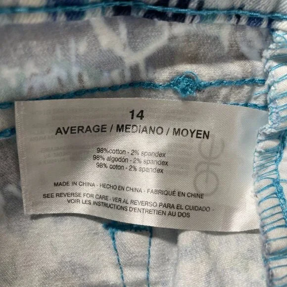 Nine West Womens Multicolor Mid Rise Abstract Print Chrystie Capri Pants Size 14 - Picture 4 of 10